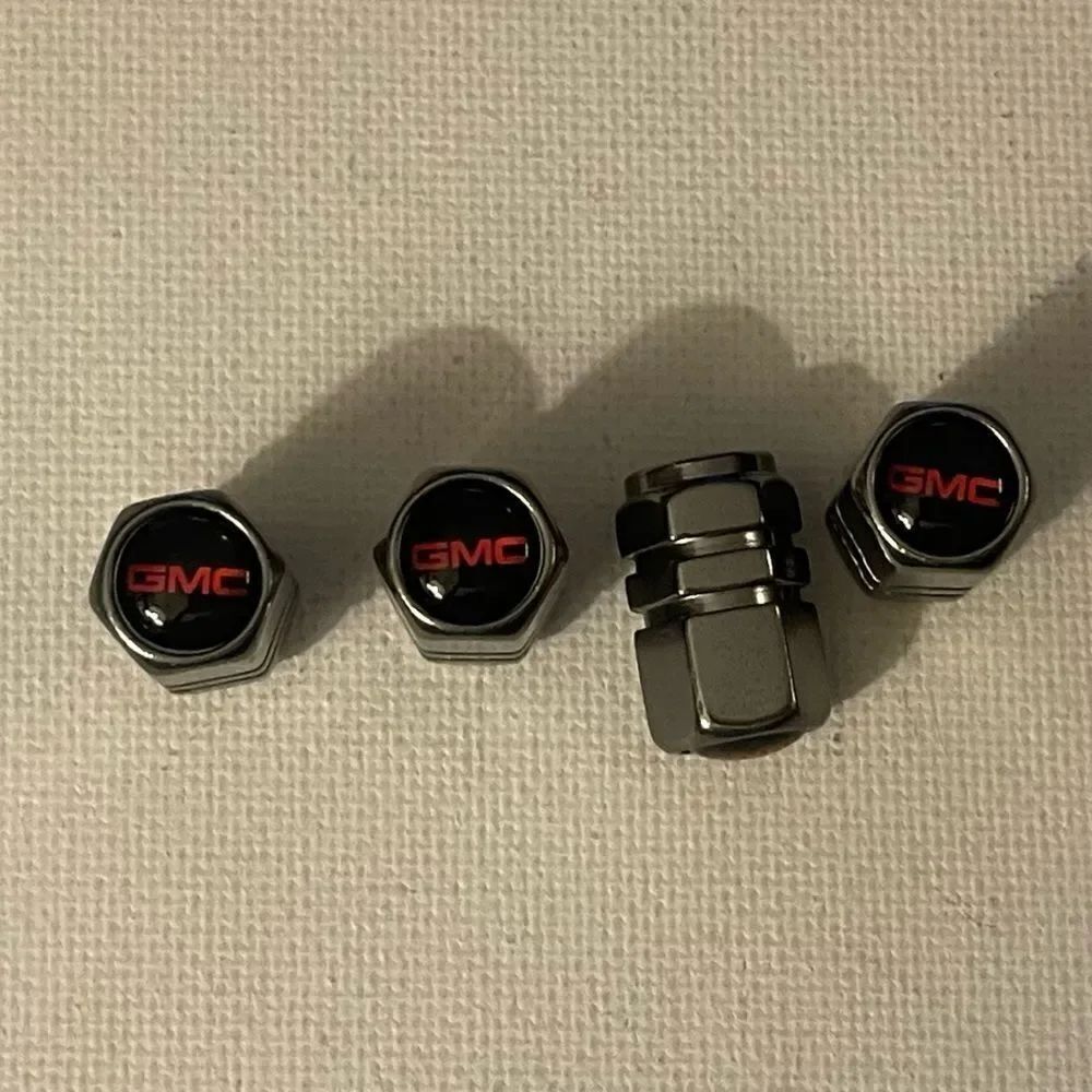 GMC Logo valve Stem caps in Gray set of 4 NWT